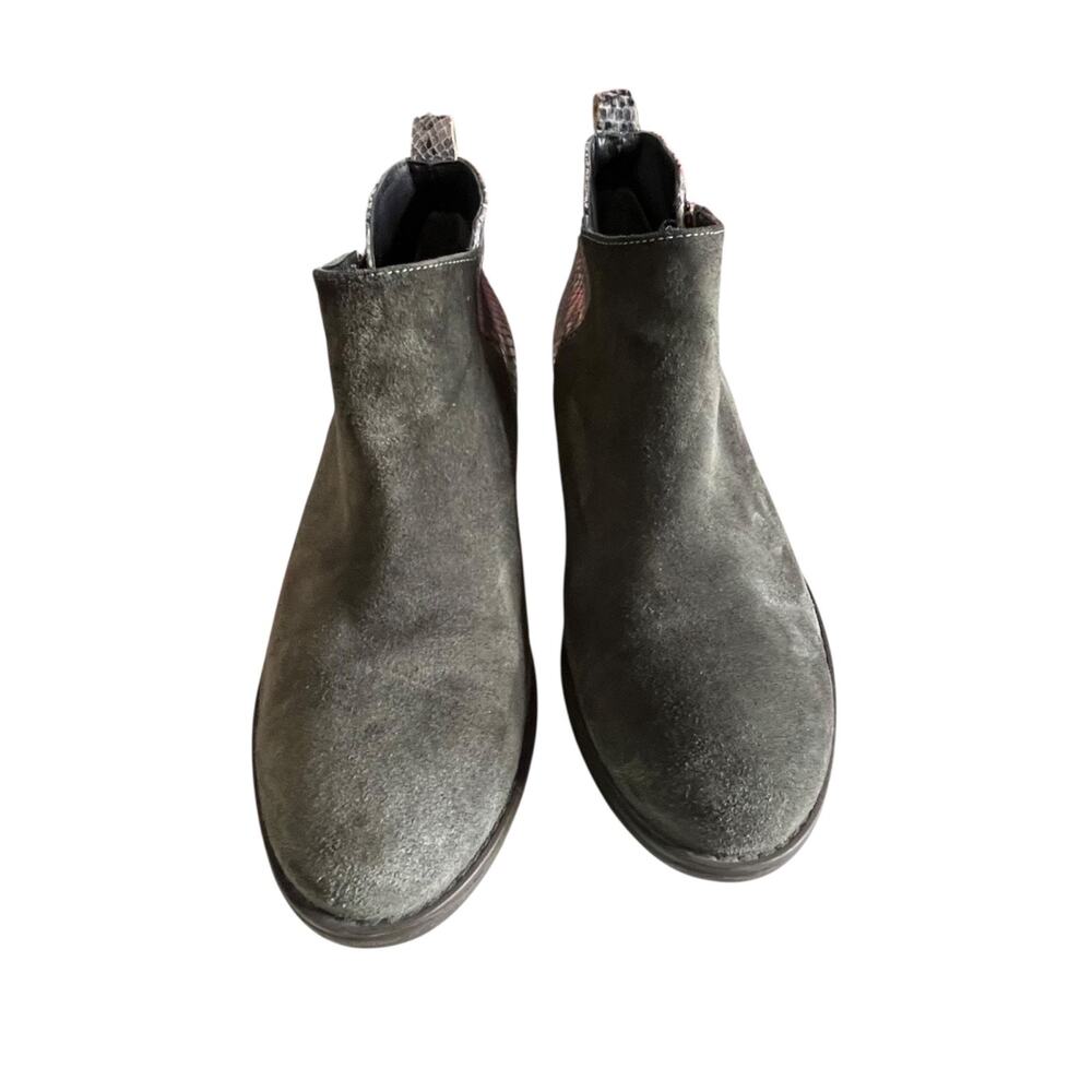 Eric Michael Ankle Boots 41 US 10 Gray Suede Snakeskin Side Zip Handmade Spain - Picture 3 of 12